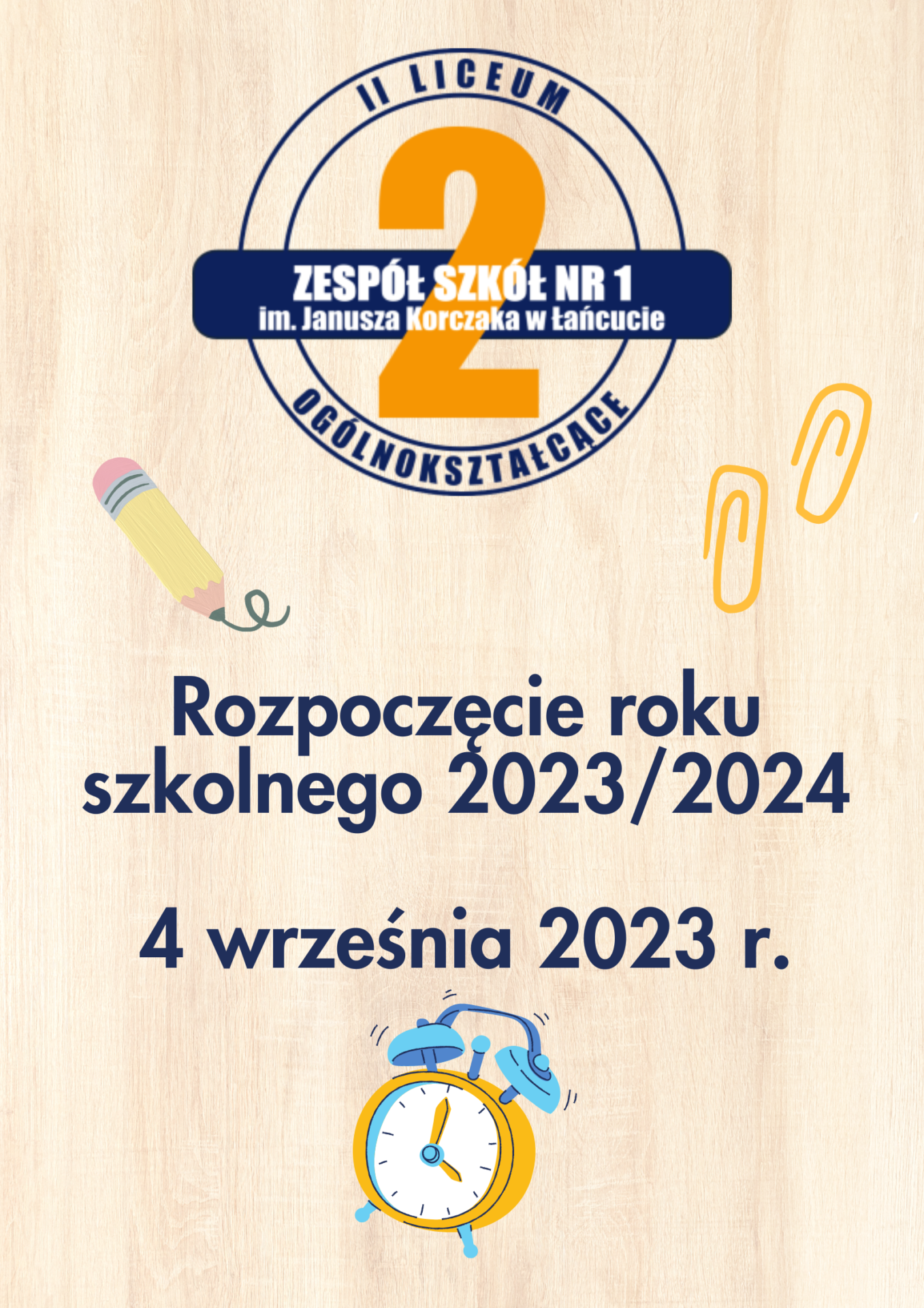 Plakat na rozpoczęcie roku 2023-2024
